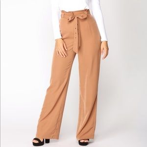 NWT High waist tie pants